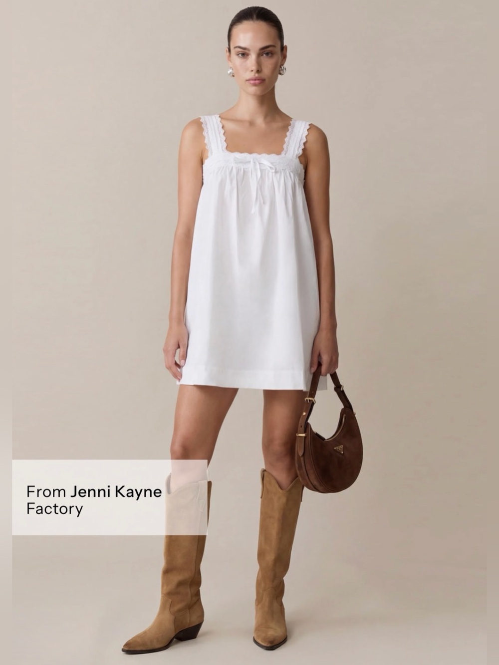 Kourt Beverly Cotton Dress XS White NWT Jenni Kayne Style Lace Mini